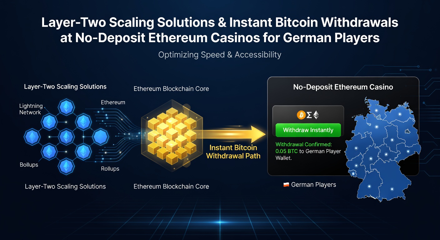Darstellung von Layer-Two-Skalierungslösungen und Bitcoin-Transaktionen in Ethereum-basierten Casinos