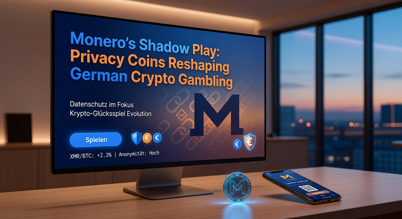 Grafik mit Monero-Transaktionen in einem Casino-Dashboard, zeigt steigende Kurven für deutsche Nutzer
